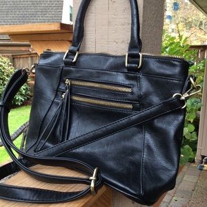Madison West women’s handbag.   10” by 13” black